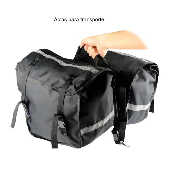 Imagem de Alforge Bolsa Lateral 26L Par + Afastador Suporte de Alforge Par Yamaha Fazer 250 2009 a 2014