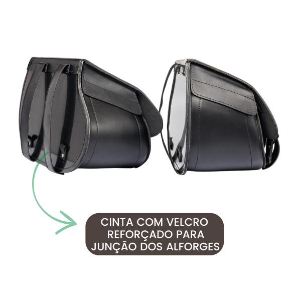 Imagem de Alforge Bolsa Lateral Para Moto Custom 32L + Afastador Royal Enfield Meteor 350