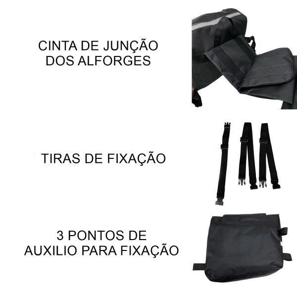 Imagem de Alforge Bolsa Lateral Para Moto Universal em Nylon 60 litros