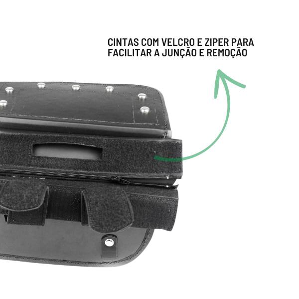 Imagem de Alforge Bolsa Mala 80 Litros Cravos + Afastador Suporte Kawasaki Vulcan 900 Par