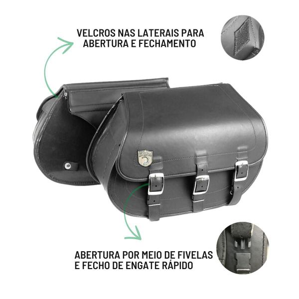 Imagem de Alforge Bolsa Mala Lateral 64 Litros + Afastador Suporte Harley Davidson XL 1200 Par