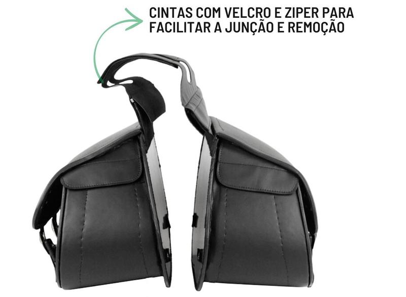 Imagem de Alforge Bolsa Mala Lateral 64 Litros + Afastador Suporte Honda VT 750 Shadow Par