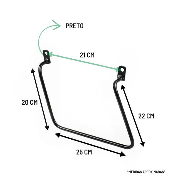 Imagem de Alforge Bolsa Mala Lateral 64 Litros + Afastador Suporte Kawasaki Vulcan S650 Par