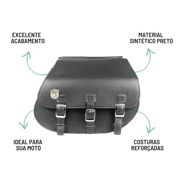 Imagem de Alforge Bolsa Mala Lateral 64 Litros + Afastador Suporte Yamaha Midnight Star 950 Par