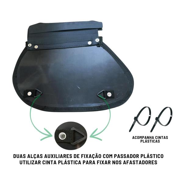 Imagem de Alforge Bolsa Mala Lateral 64 Litros Moto Custom + Afastador Suporte Royal Enfield Meteor 350 Par