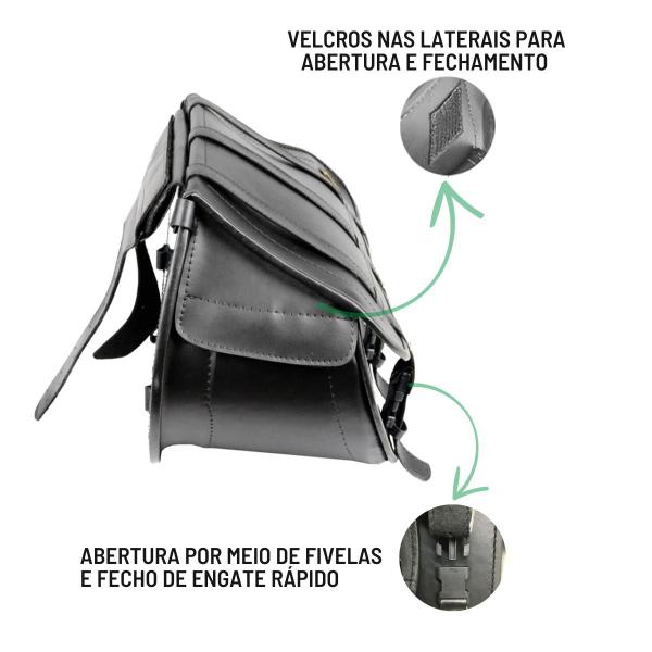 Imagem de Alforge Bolsa Mala Lateral 80 Litros + Afastador Suporte Kawasaki Vulcan 650 Par