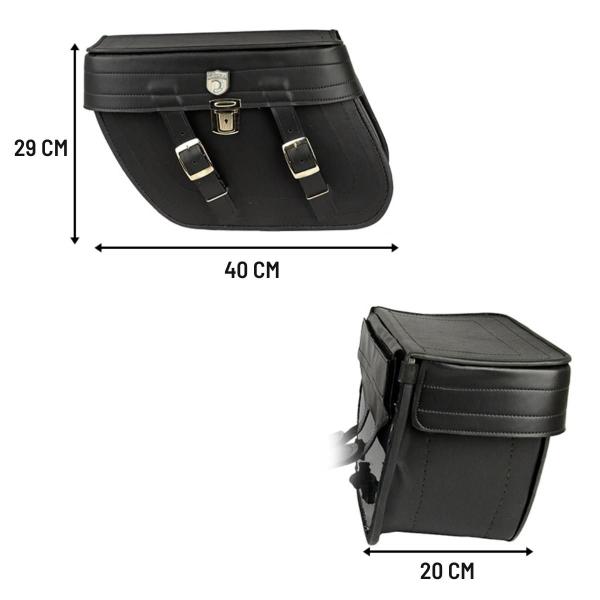 Imagem de Alforge Bolsa Mala Losango 64 Litros Com Chave Par + Afastador Suporte Moto Harley XL 1200