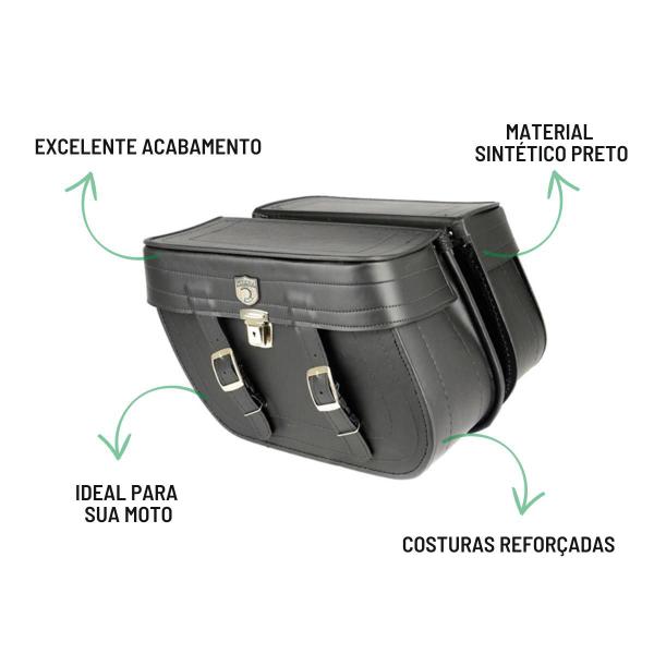 Imagem de Alforge Bolsa Mala Losango 64 Litros Com Chave Par + Afastador Suporte Moto Honda VT 750 Shadow