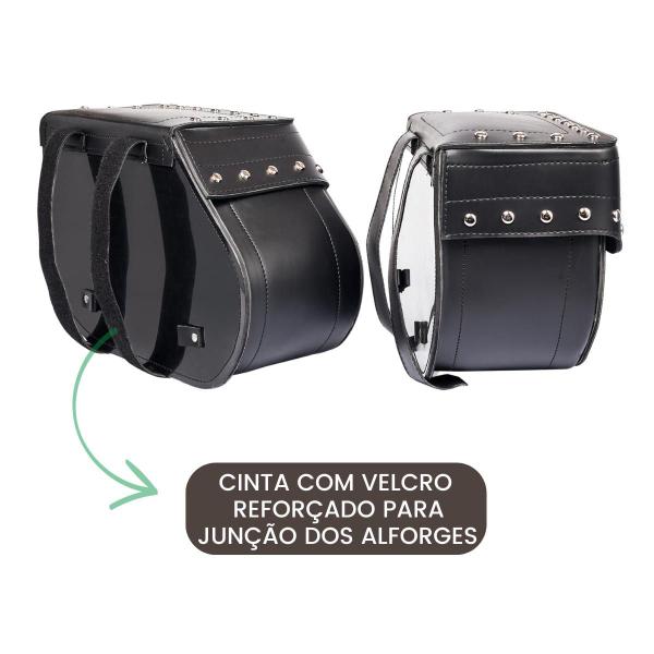 Imagem de Alforge Lateral Bolsa Custom 30 Litros Cravo Com Afastador Royal Enfield Super Meteor 350