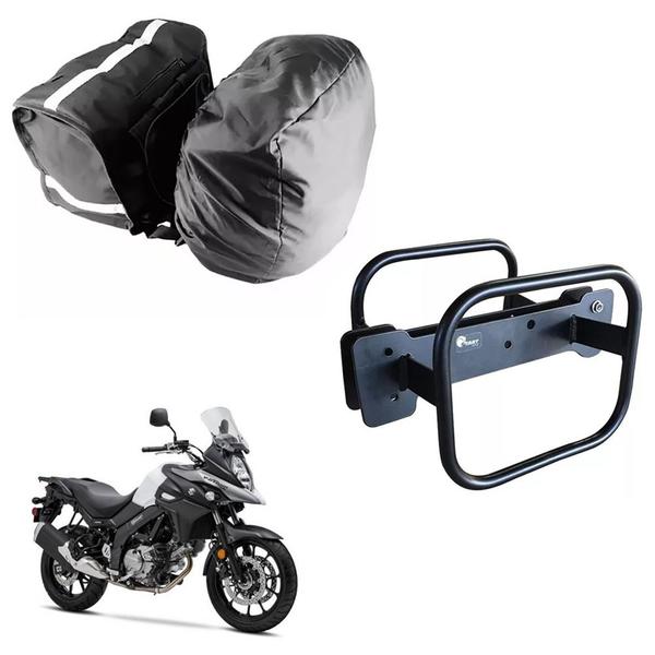 Alforge Lateral Nylon C/ Capa + Afastador Vstrom 650 19... - Start Racing Imagem de Alforge Lateral Nylon C/ Capa + Afastador Vstrom 650 19...