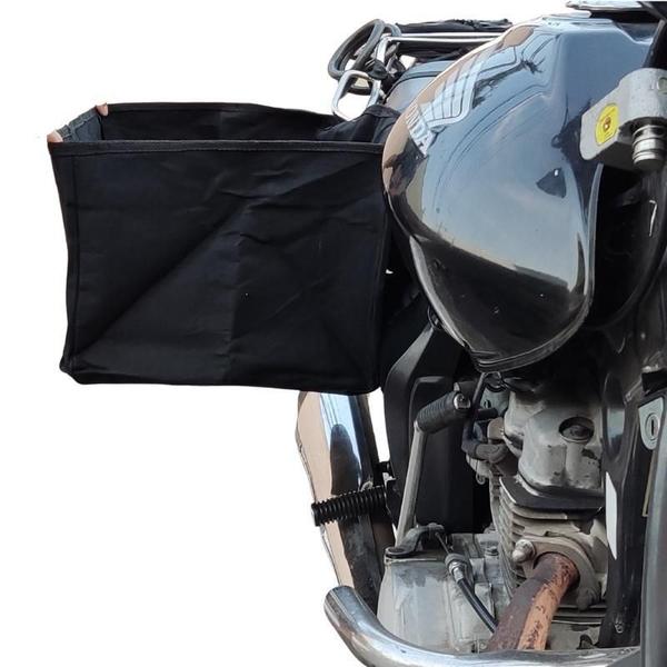 Imagem de Alforge Lateral Universal Moto, Preto, 100kg, 28x36x60cm