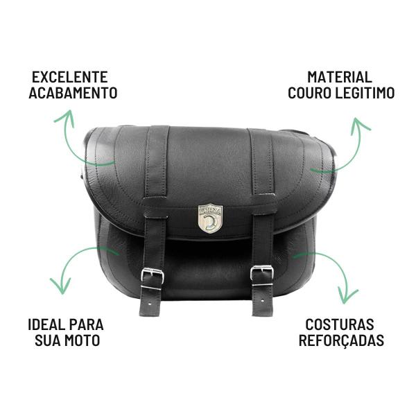 Alforge Mala Bolsa Em Couro 48 Litros Par + Afastador Suporte Moto Royal Enfield Meteor 350 - Tondin Forza Imagem de Alforge Mala Bolsa Em Couro 48 Litros Par + Afastador Suporte Moto Royal Enfield Meteor 350