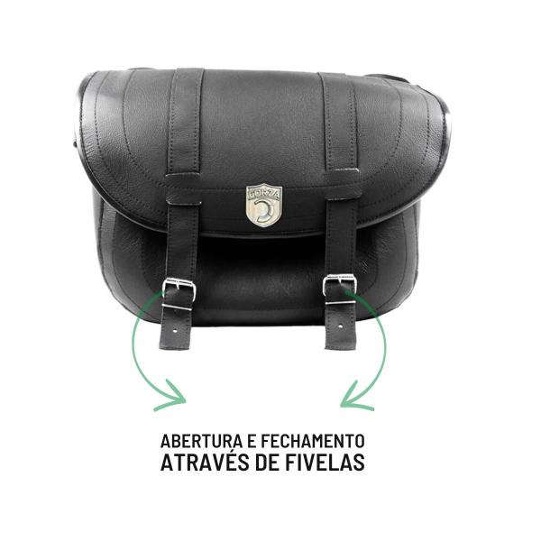 Alforge Mala Bolsa Em Couro 48 Litros Par + Afastador Suporte Moto Royal Enfield Meteor 350 - Tondin Forza Imagem de Alforge Mala Bolsa Em Couro 48 Litros Par + Afastador Suporte Moto Royal Enfield Meteor 350