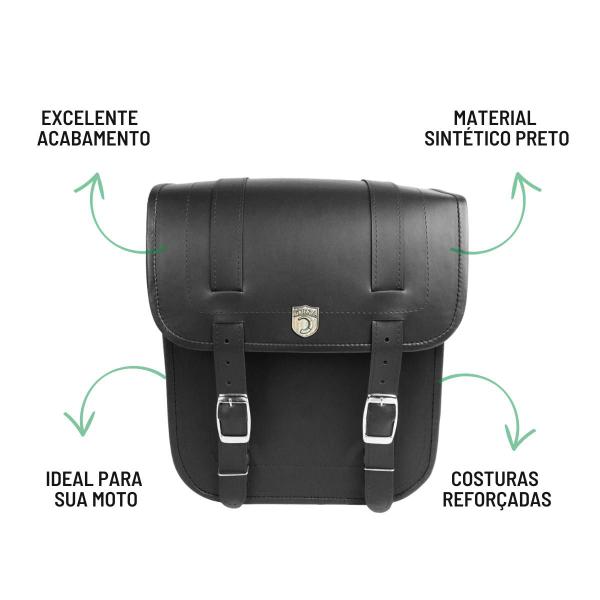 Imagem de Alforge Mala Bolsa Lateral 44 Litros Quadrado + Afastador Suporte Suzuki M800 1500 Boulevard Par