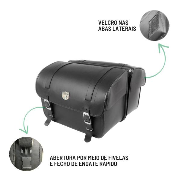 Imagem de Alforge Mala Bolsa Lateral 50 Litros + Afastador Suporte Kasinski Mirage 150 Par