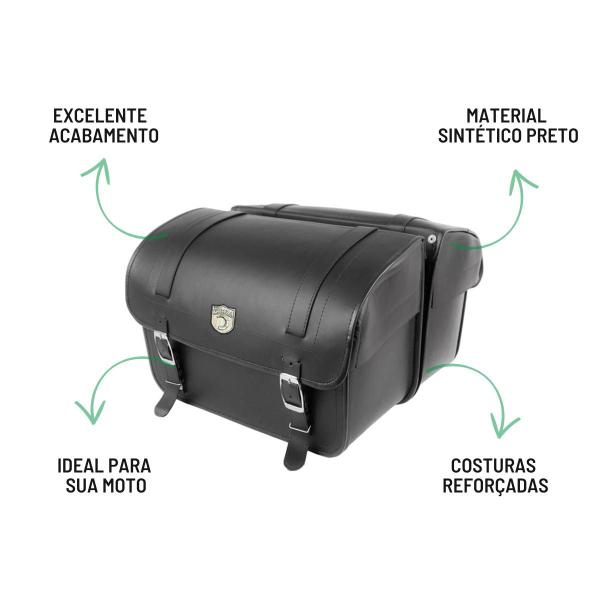 Imagem de Alforge Mala Bolsa Lateral 50 Litros + Afastador Suporte Kasinski Mirage 250 Par