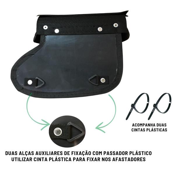 Imagem de Alforge Mala Bolsa Lateral Botinha Cravo 36 Litros Par + Afastador Suporte Moto Harley Davidson Fat Boy