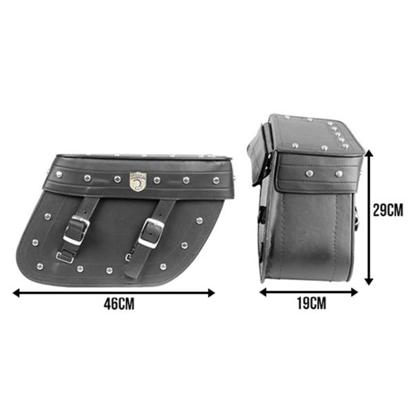 Imagem de Alforge Mala Bolsa Lateral Losango 64 Litros Cravos + Afastador Suporte Kawasaki Vulcan S650 Par