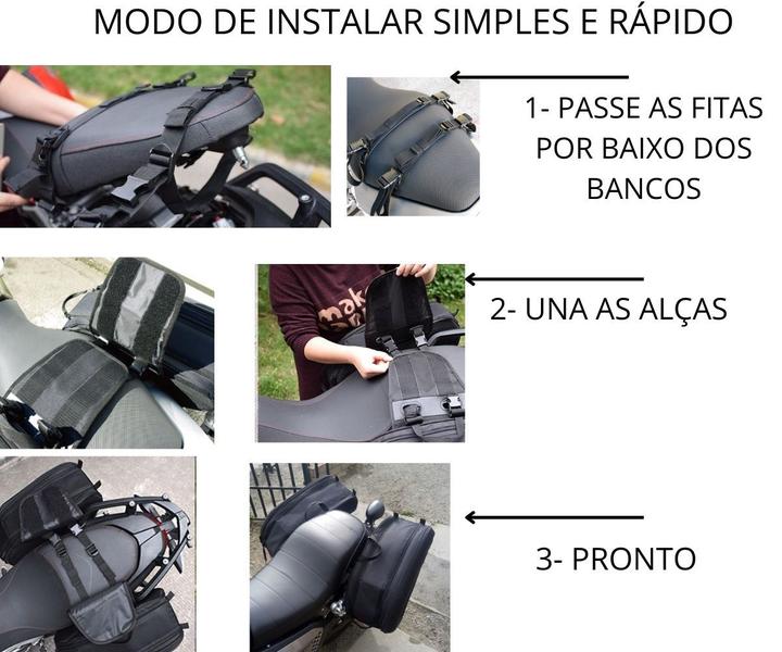 Imagem de Alforge Para Moto 58l Original Lateral Rígida + Capas Chuva