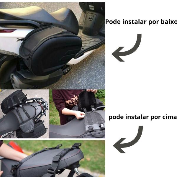 Imagem de Alforge Para Moto 58l Original Lateral Rígida + Capas Chuva