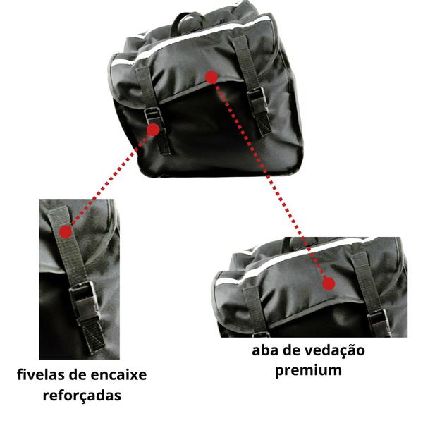 Imagem de Alforge PARA MOTOS LATERAL TRASEIRO 60L BASLU + CAPAS