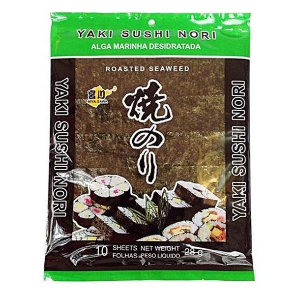 Imagem de Alga Marinha Desidratada 10 Folhas Yaki Sushi Nori Miya Gawa 28g