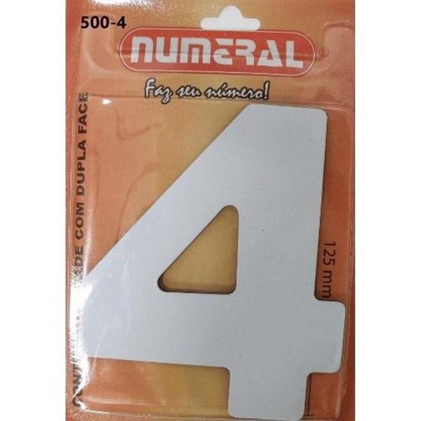 Imagem de  Algarismo 4 Numeral 125mm Branco 500-4