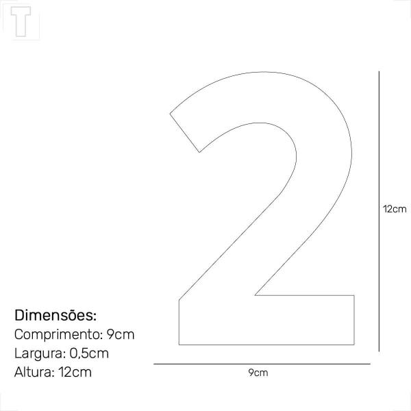 Imagem de Algarismo aluminio chapa 12cm n 2 furlane