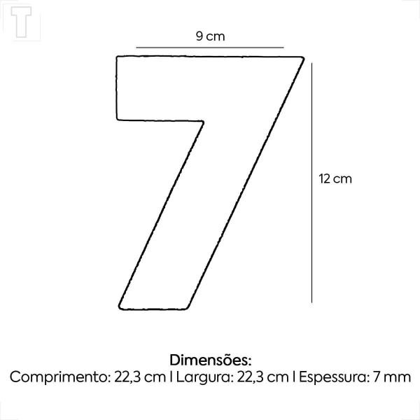 Imagem de Algarismo aluminio chapa 12cm n 7 furlane