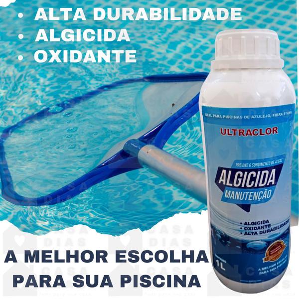 Imagem de Algicida Para Piscina Choque Manutenção Para Limpeza de Piscina Decantador Clarificante 1 Litro - ESCOLHA O SEU