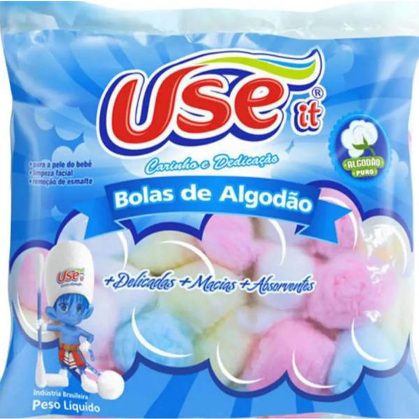 Imagem de Algodão Bolas Colorido Remove Maquiagem Esmalte 20g Useit