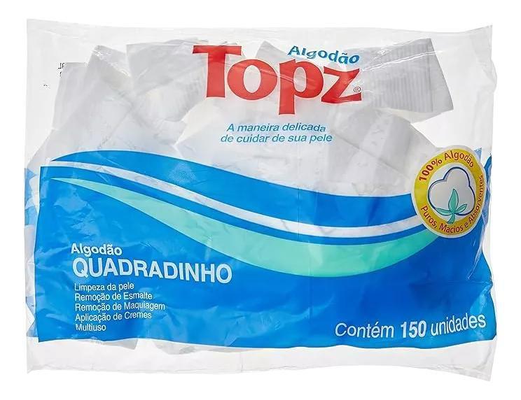 Imagem de Algodão Quadradinho Topz 150 Unidades KIT COM 2 UNIDADES