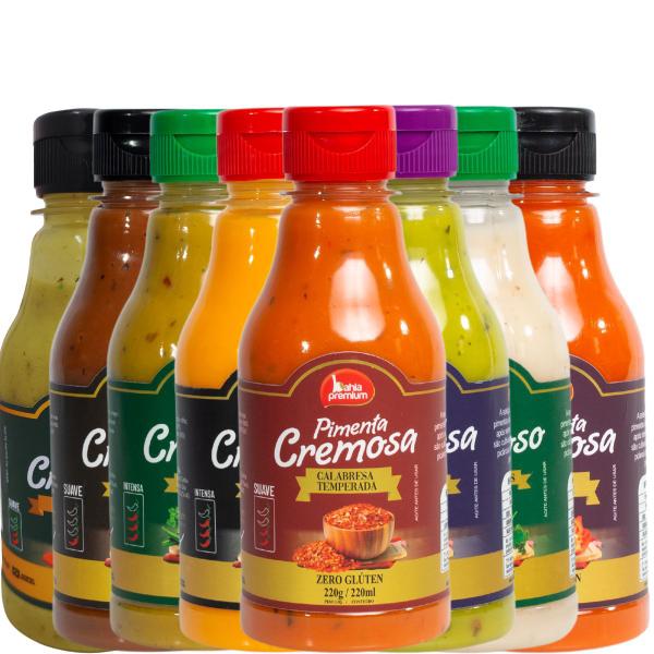 Imagem de Alho Cremoso Picante Com Ervas Finas Suave Churrasco 200ml Bahia Premium 8Unid