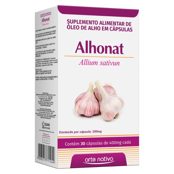 Alhonat 400mg - Óleo De Alho 30 Cápsulas - Arte Nativa Imagem de Alhonat 400mg - Óleo De Alho 30 Cápsulas - Arte Nativa
