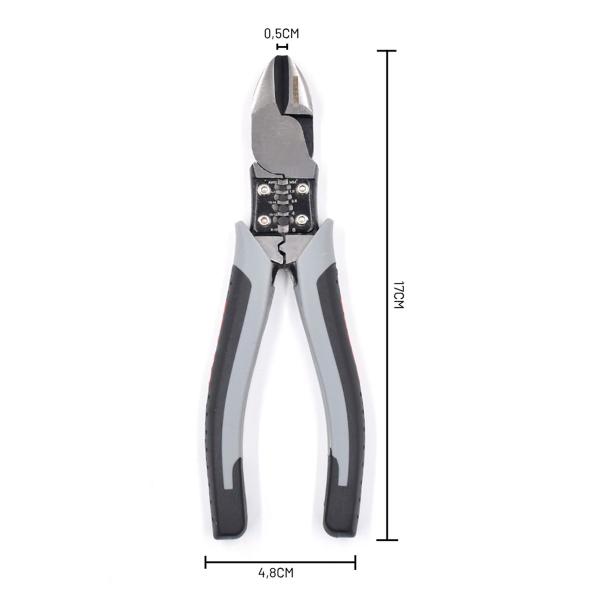 Imagem de Alicate 9 Polegadas Universal Multifuncional Profissional Ponta Agulha Achatada Diagonal ou Kit Cabo Emborrachado