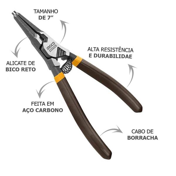 Alicate Aneis Externo Reto 07'' INGCO Imagem de Alicate Aneis Externo Reto 07'' INGCO