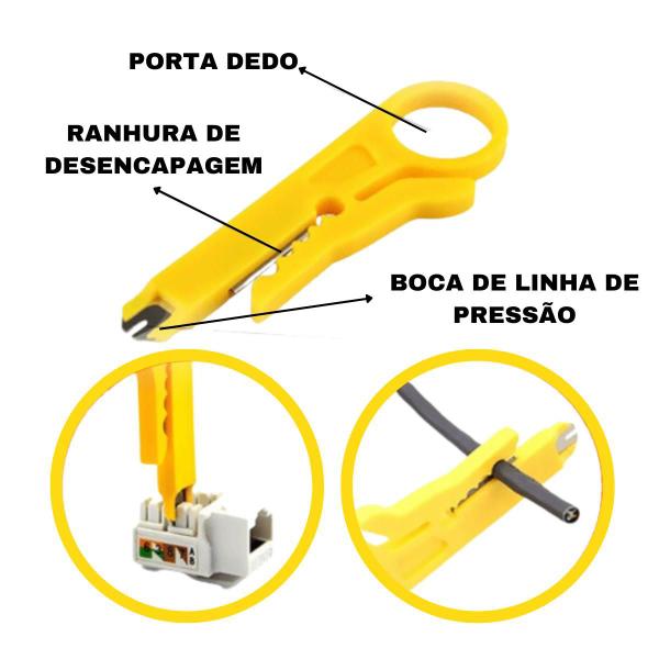 Imagem de Alicate Crimpador Cabo De Rede RJ45 RJ11 Crimpagem Com Desencapador Cortador De fio