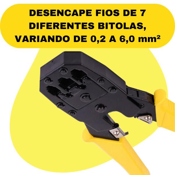 Imagem de Alicate Crimpador Cabo De Rede RJ45 RJ11 Crimpagem Com Desencapador Cortador De fio