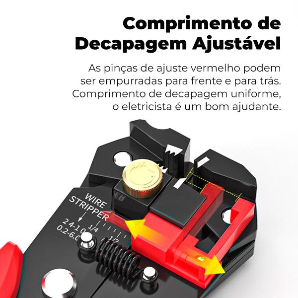 Imagem de Alicate Crimpador Decapar Desencapador Cortador Corte Crimpar Fios Cabos Profissional Universal