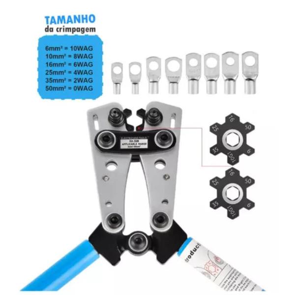 Imagem de Alicate Crimpador Terminal Olhal De 6 Até 50mm Compressão