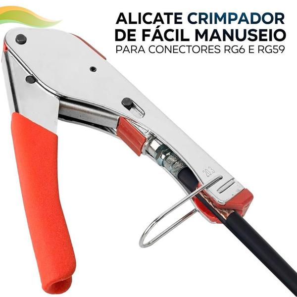 Imagem de Alicate Crimpar Cabo De Borracha Conector Cabos Coaxiais