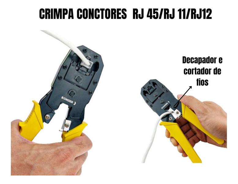 Imagem de Alicate Crimpar Corte Cabo De Rede Rj11 Rj12 Rj45 Decapador