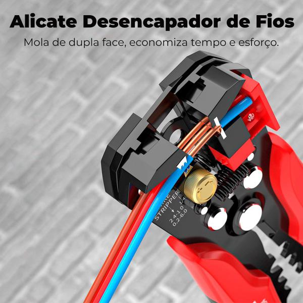 Imagem de Alicate Crimpar Desencapador Decapador Cortador E Crimpador De Fios Cabos Corte Crimpar Universal