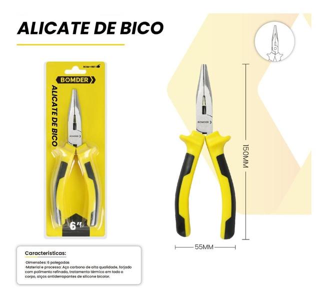 Imagem de Alicate De Bico Barato Cabo Emborrachado Profissional