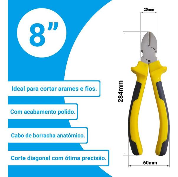 Imagem de Alicate De Corte Diagonal 8 Pol 200mm Resistente