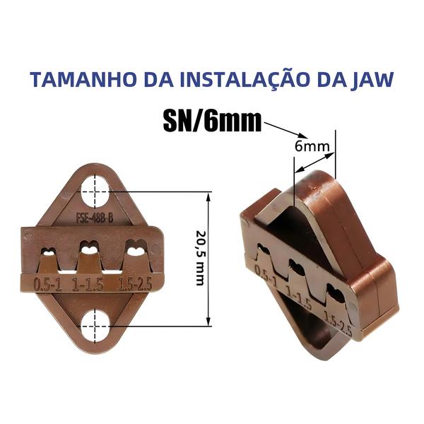 Imagem de Alicate De Crimpagem De Mandíbula De 6 Mm Para Terminais Tubulares Isolados Em Forma De Conjunto De