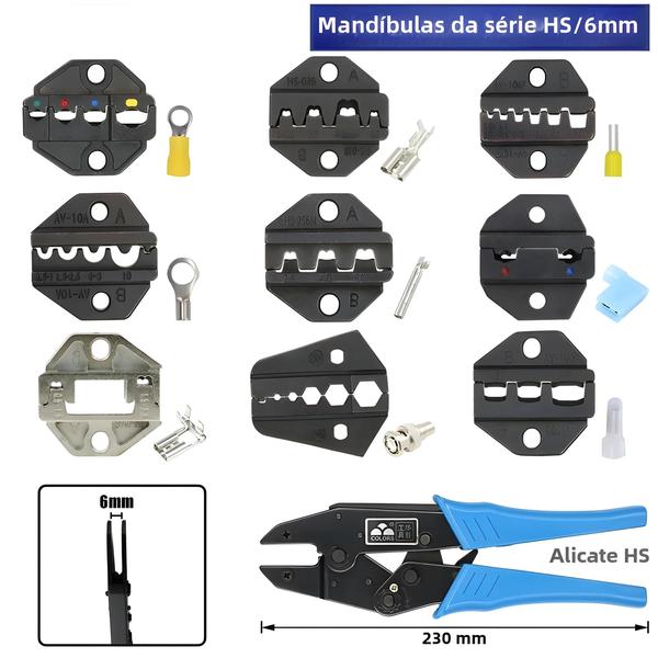 Imagem de Alicate de Crimpar de Alta Dureza para Conector de 230mm - Ferramenta para Terminais