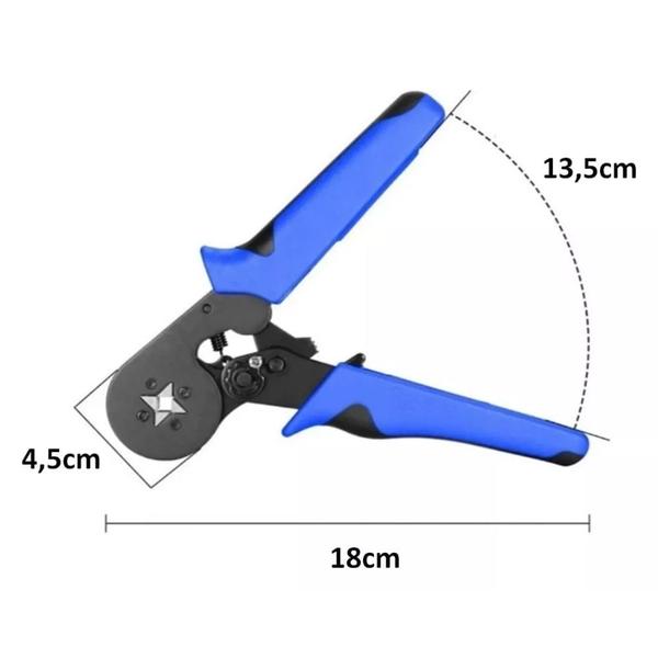 Imagem de Alicate de Crimpar Prensa Terminal Ilhós Tubular 0,25 a 10mm2