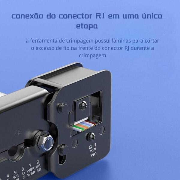 Imagem de Alicate De Crimpar Rj45 Ez Crimp Vazado Passagem Cat5 Cat6