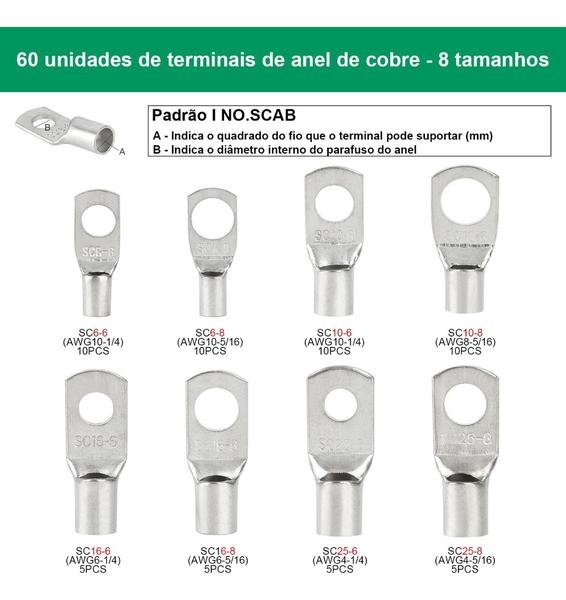 Imagem de Alicate de Crimpar Terminal Compressão De 6 Até 50mm² Com Kit Conectores